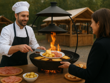 Bar à raclette au brasero